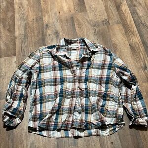 Allison Daley Men's Plaid Button Down Shirt - Blue, Red, Tan